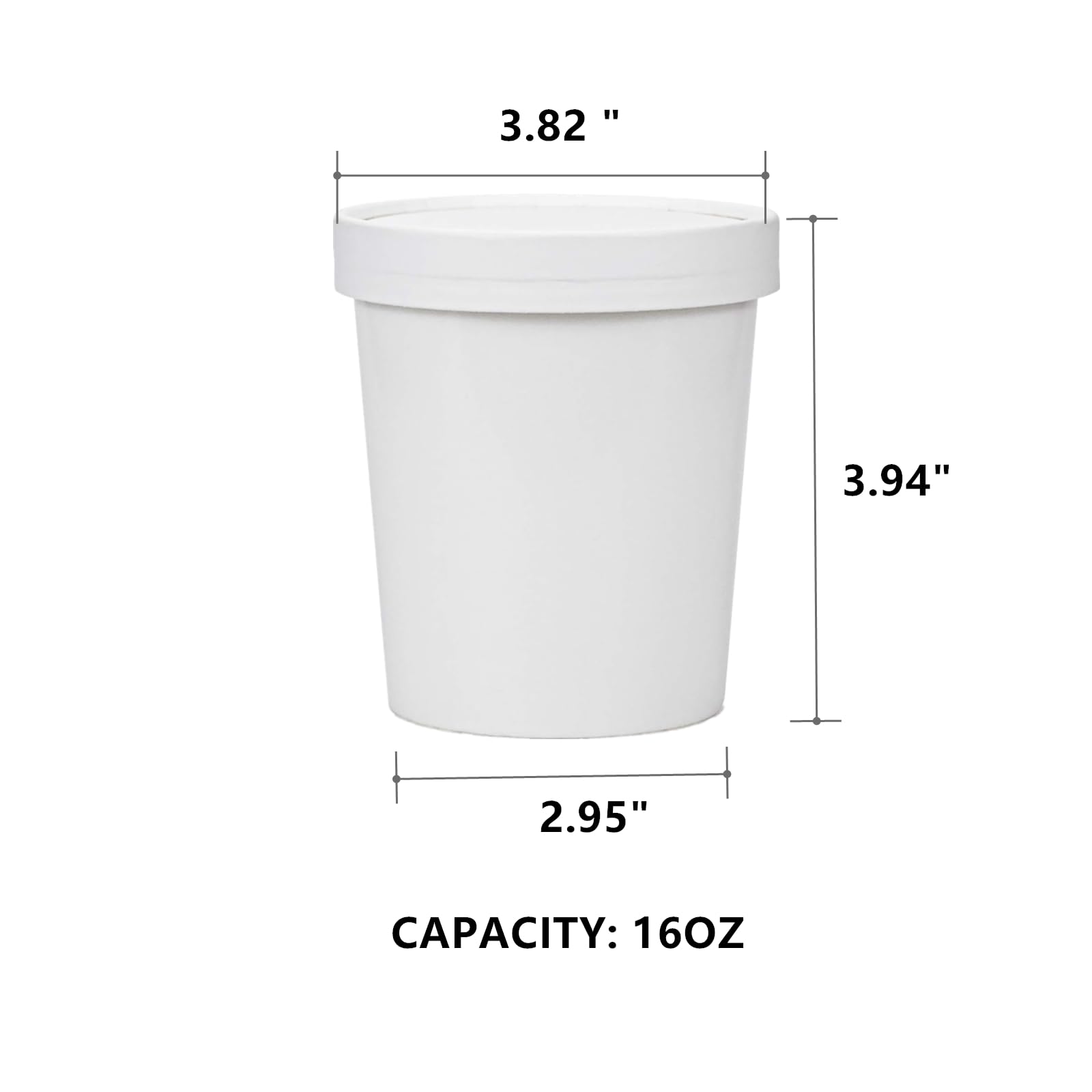 LyyGuanYoo 60 Pack Paper Ice Cream Containers with Lids, 16 Oz Take Out Hot Cold Dessert Bowl, Disposable To Go Soup Cups Food Containers for Christmas Thanksgiving Microwavable Safe, White