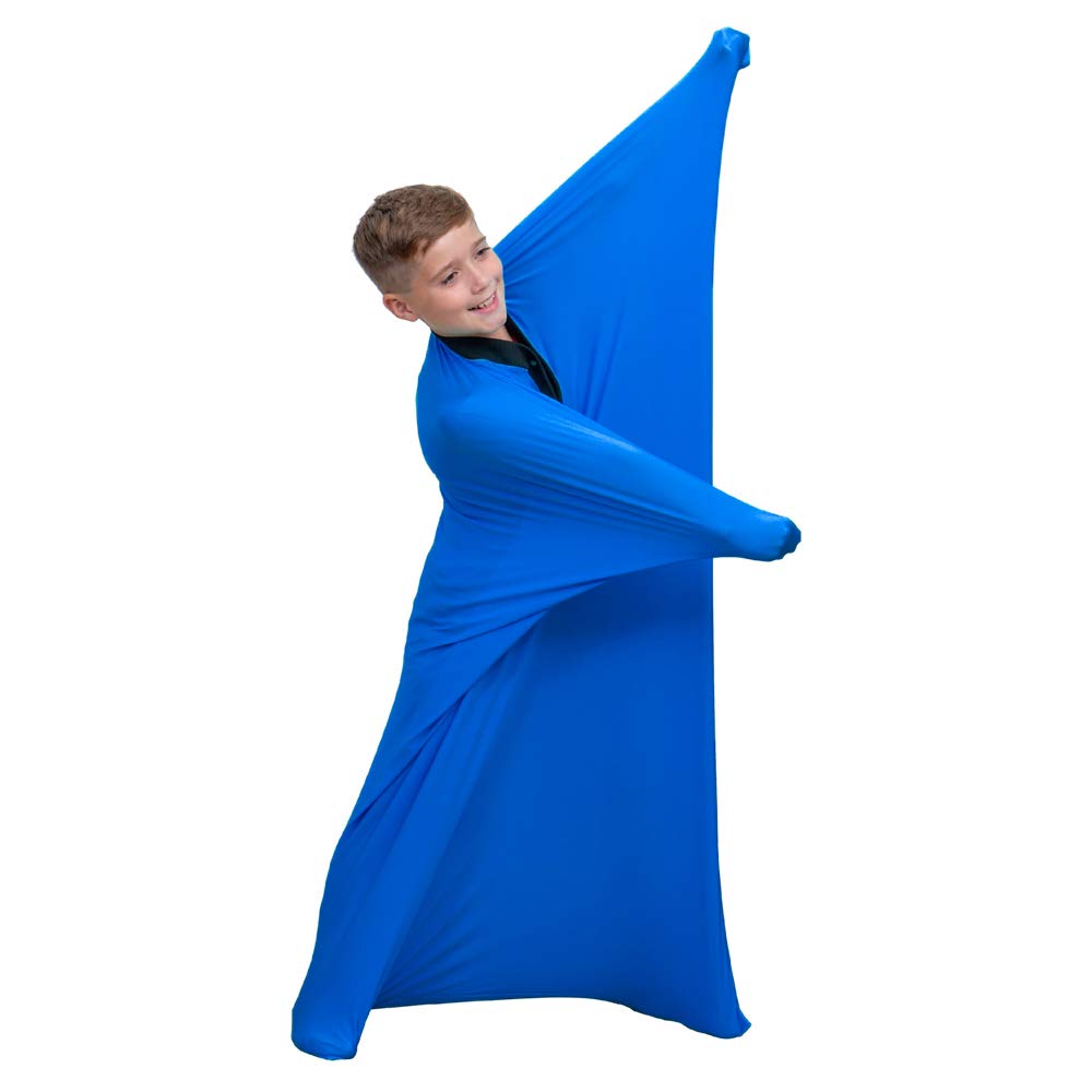 Sensory Sox Stretchy Body Socks Full-Body Wrap to Relieve Stress, Hyposensitivity Great for Boys, Girls with Autism, Anxiety (Small 47"x27", Blue)