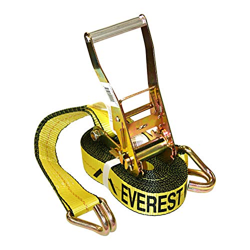 Everest Tough-Tech Series Heavy Duty Premium Ratchet Tie Down Strap – 1 pack – 2 inch – 27 Ft – 3333 LBS Load Cap – 10000 LB Break Strength – Cargo Strap for Moving Appliances, Lawn Equipment, Motorcycle, Camping Equipment, Outdoor Activities, Engineered
