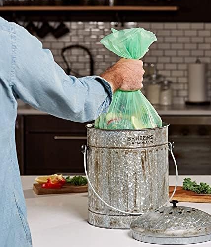 4-6 Gallon Small Trash Bags Biodegradable, 20 Liter Mini Compostable Strong Bathroom Garbage Bags with Tear & Leak Resistant, Recycling Eco-Friendly Trash Can Plastic Liner, Green, 200 Counts