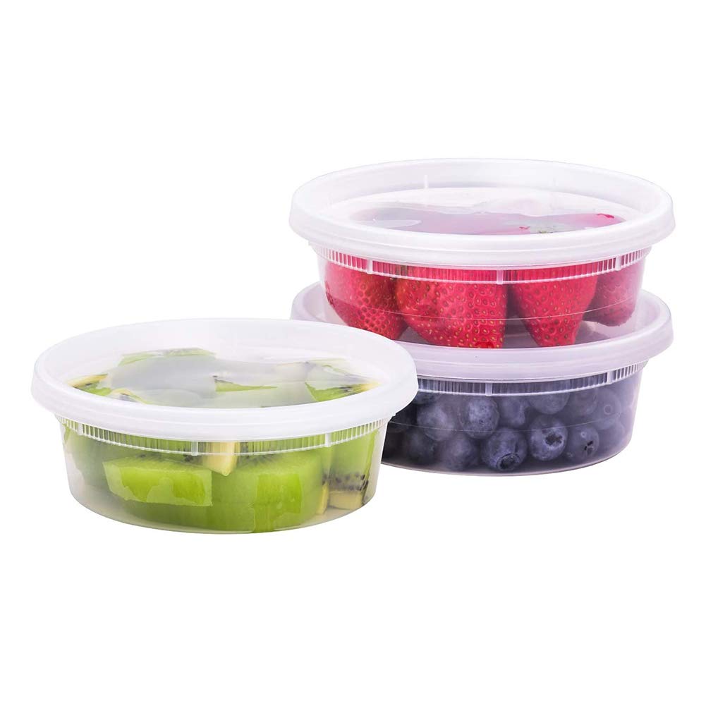 TashiBox [8 oz-50 Sets Plastic Food Storage containers with lids airtight, BPA Free, Microwave/Dishwasher/Freezer Safe