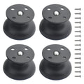 XINMEIWEN 4Pack Adjustable Metal Furniture Legs Stainless Steel Cabinet Feet Round for Cabinet Sofa Table Kitchen Feet Replacement (1.5’’/ 38mm, Black)