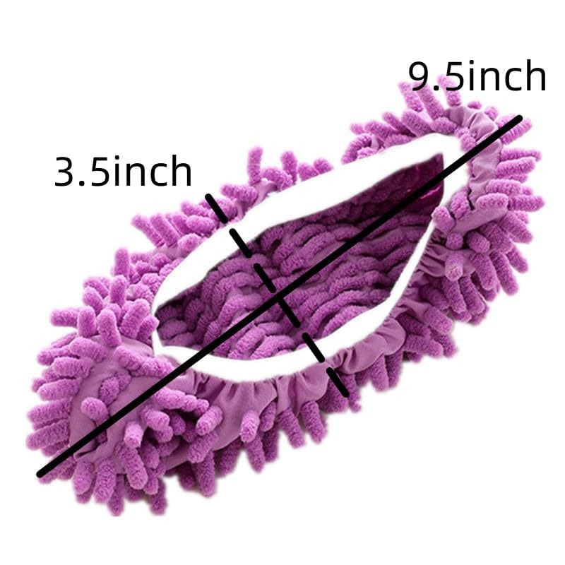 FEATHERHEAD Bontip 4 Pairs (8 Pieces) Unisex Washable Dust Mop Slippers Shoes Microfiber Cleaning House Mop Slippers Multifultional Floor Cleaning Shoes Cover for House Kitchen Office (Free Size)