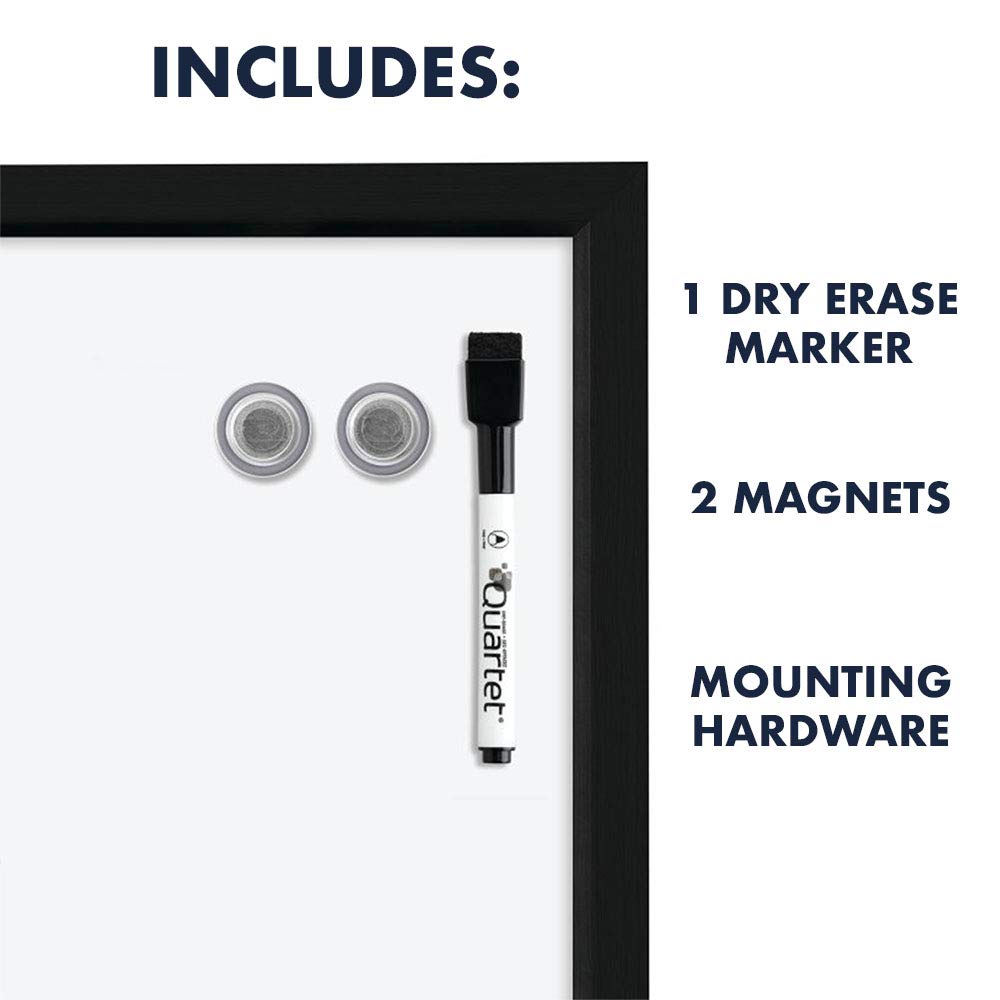 Quartet Magnetic Dry Erase Whiteboard - 23" x 17" Small White Board for Home Office, Classroom & Home School Supplies - Black Frame (3413844208)