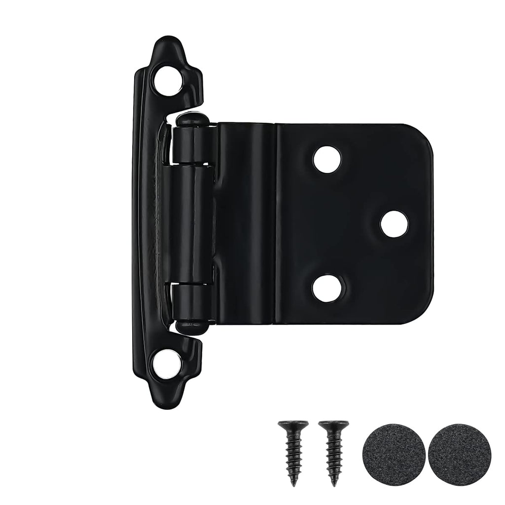 JQK 3/8 Inch Inset Cabinet Door Hinges, Cabinet Hinge, 20 Pack Matte Black, CH201-BK-P20