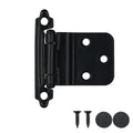 JQK 3/8 Inch Inset Cabinet Door Hinges, Cabinet Hinge, 20 Pack Matte Black, CH201-BK-P20