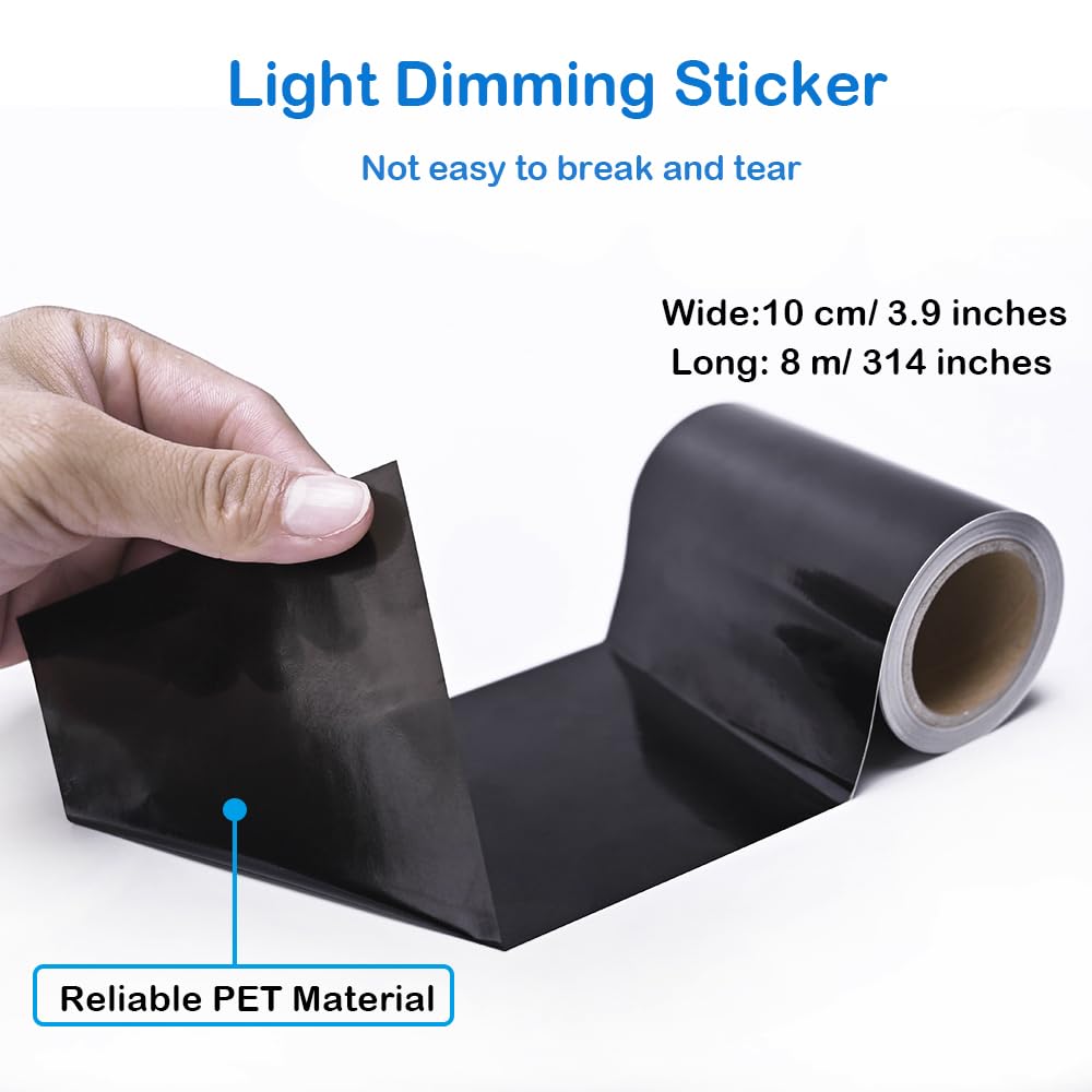 Light Blocking Tape - Adhesive Black Sheet for LCD Panels, Appliances, Lamp Strips, Cable - Blocks 50-70% of Light