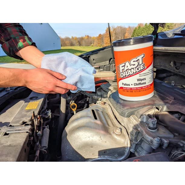 Fast Orange 25051 White Hand Cleaner Wipes Bucket, 72 Wipes, 1