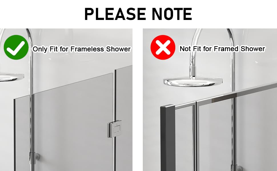 Shower Door Hook, Double-Sided Hook for Frameless Shower Doors (3.14 Inch), Heavy-Duty Stainless Steel Hook for Bathrobes and Towels, No Drilling or Adhesive Required, 2-Pack, Black