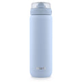 Ello Cooper 22oz Stainless Steel Water Bottle with Straw and Carry Handle, Double Walled and Vacuum Insulated Metal, Leak Proof Locking Lid with Soft Silicone Spout, Reusable, BPA Free, Halogen Blue