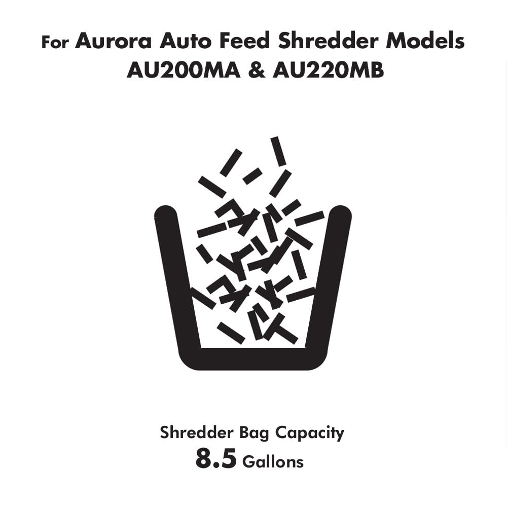 Aurora SB50 Shredder Bags, Design for Aurora AU200MA and AU220MB auto feed shredders, Hold up to 8.5 Gallon of shredded materials, 1 Roll of 50 Bags