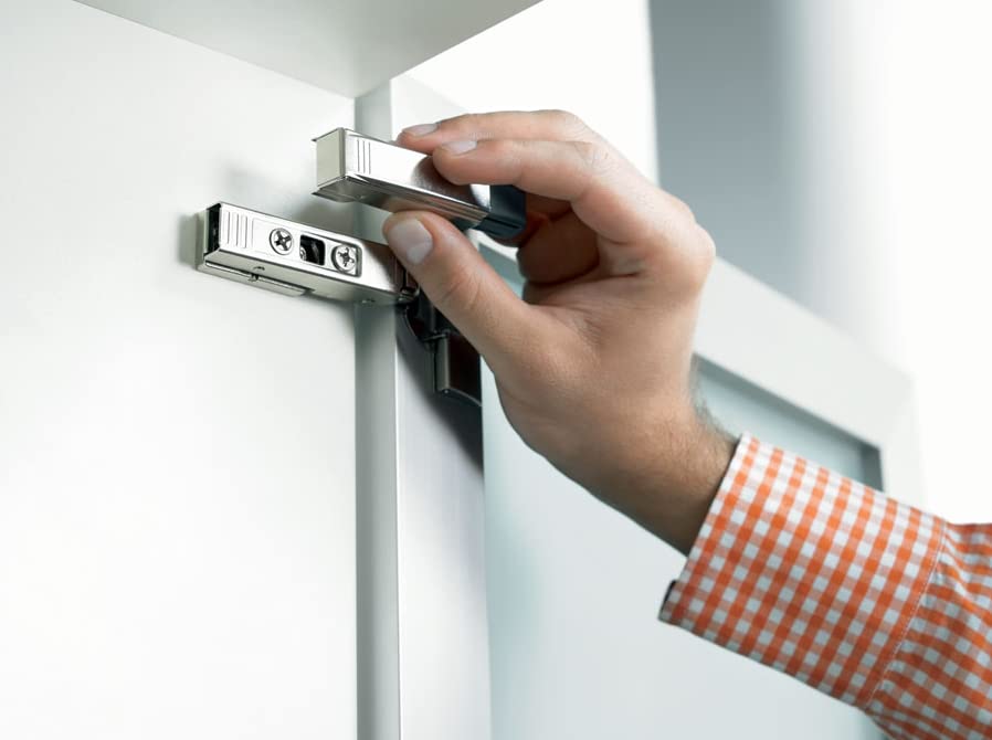 Blum 973A0500.01x5 973A Blumotion Straight Arm Full Overlay Hinge for Doors, Nickel Finish (Pack of 5)