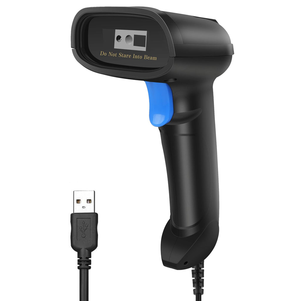 PecuMecu Handheld 1D&2D USB Barcode Scanner, Wired QR Code Scanner PDF417 Data Matrix Bar Code Reader with Long USB Cable for POS Mobile Payment, Convenience Store, Supermarket, Warehouse (TM-10C)