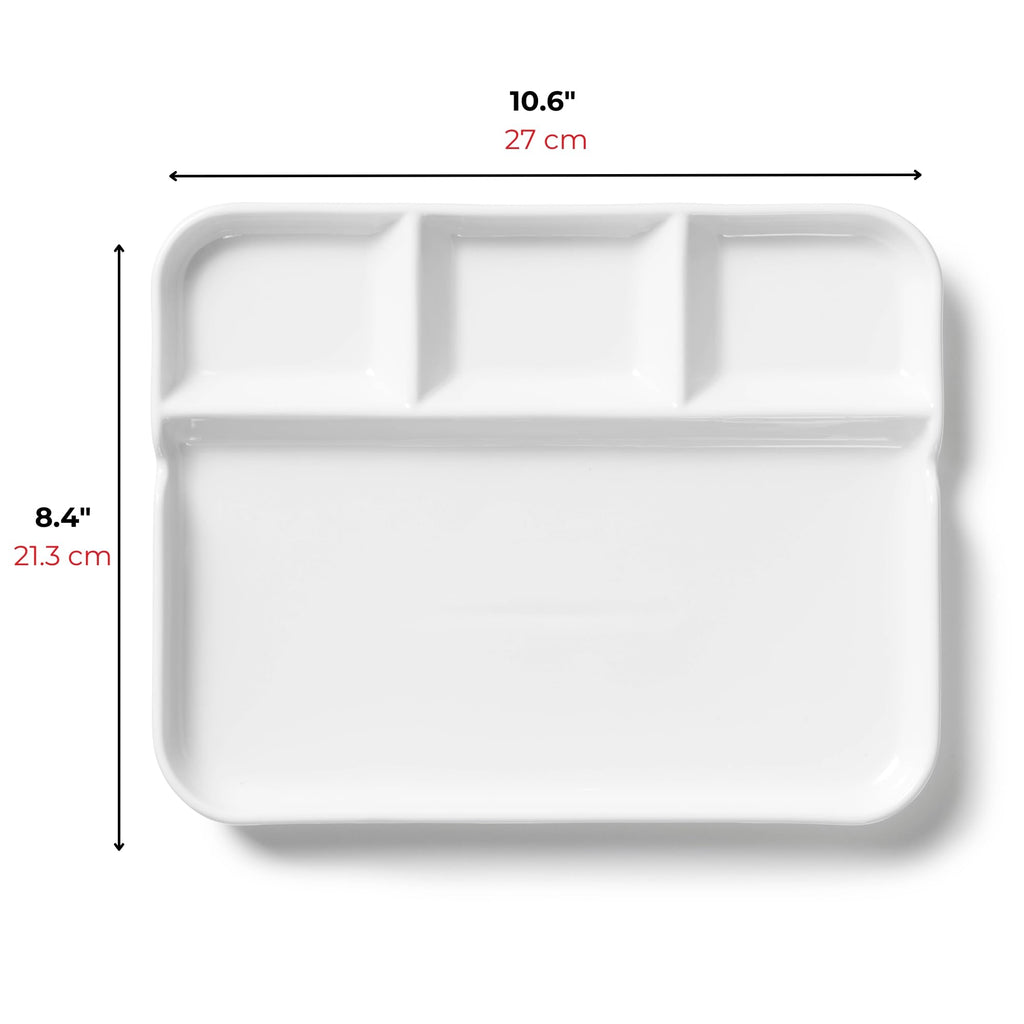 Starfrit Fondue and Appetizer Plates – Set of 2 Large Porcelain Plates – Stackable Dinnerware for Fondue, Sushi & Raclette – Dishwasher Safe - White - 2025 Model