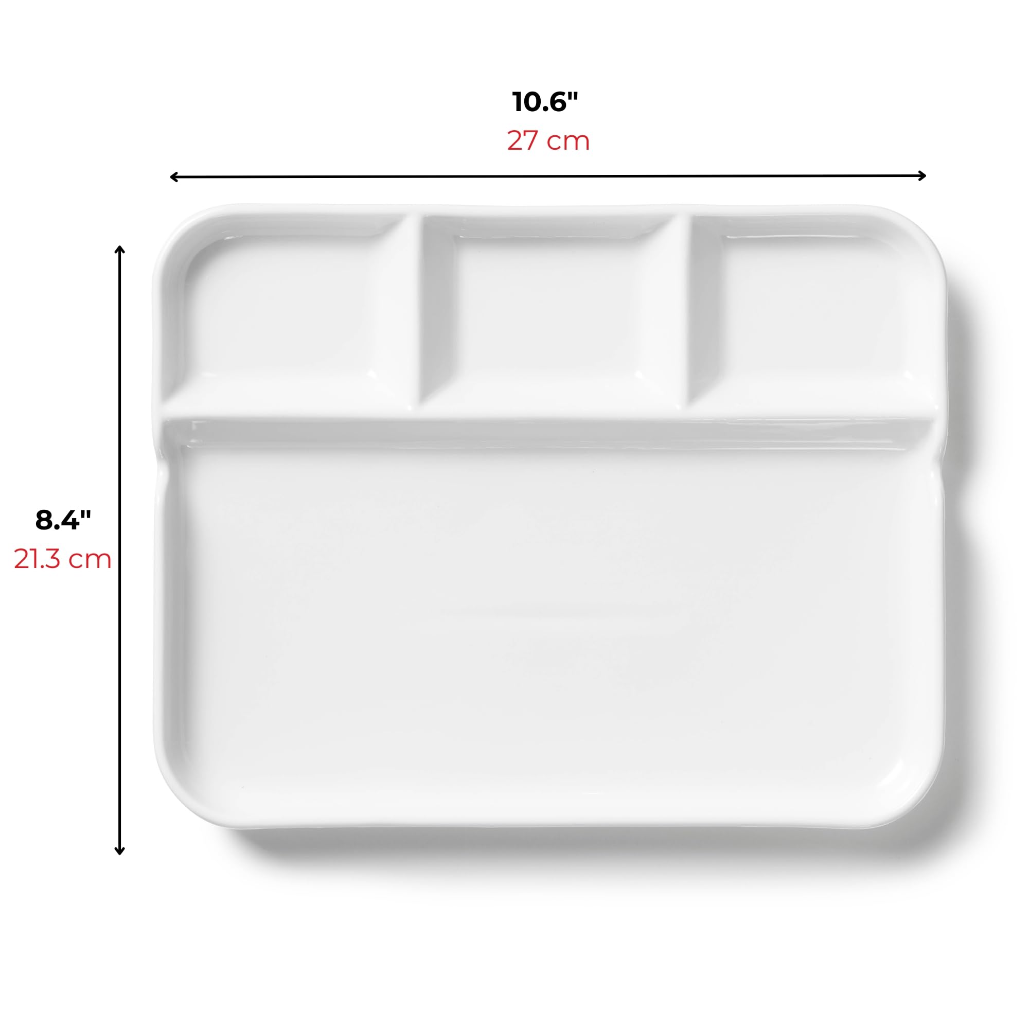 Starfrit Fondue and Appetizer Plates – Set of 2 Large Porcelain Plates – Stackable Dinnerware for Fondue, Sushi & Raclette – Dishwasher Safe - White - 2025 Model