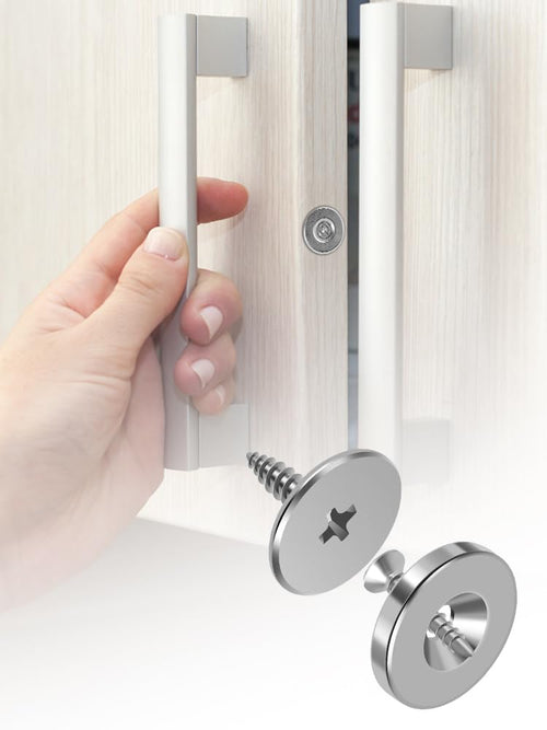 12Pcs Magnetic Door Catch, Metal Ultra Thin Cabinet Magnets Door Closure, Concealed Drawer Closet Door Catch Closer, Hidden Magnetic Door Latch, Furniture Door Magnet Closing Catch