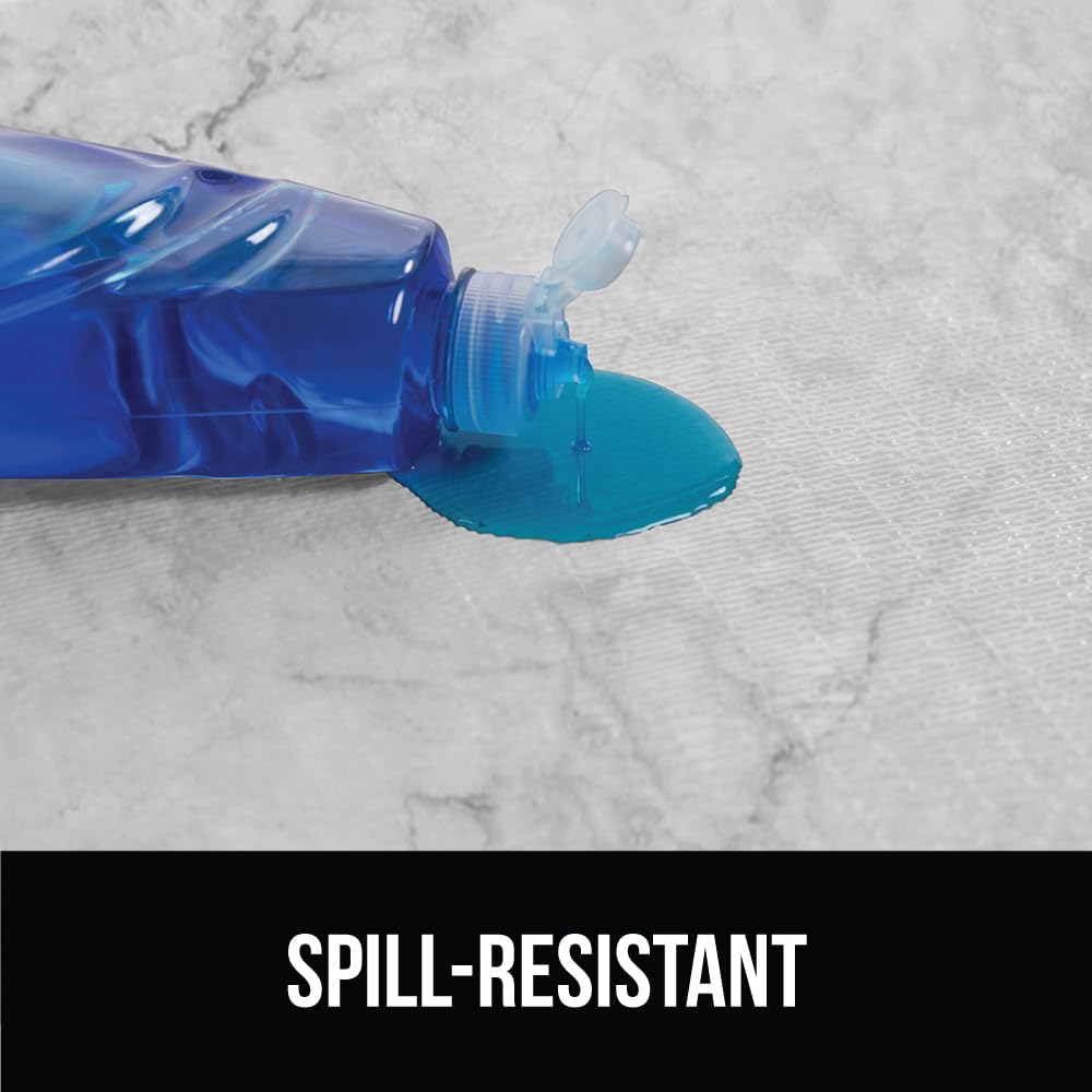 GORILLA GRIP DripGuard Drawer and Shelf Liner for Cabinet, Slip Resistant Non Adhesive Protection for Kitchen, BPA Free Smooth Surface Plastic Liners for Cabinets, Bathroom Drawers, 12x20, Marble