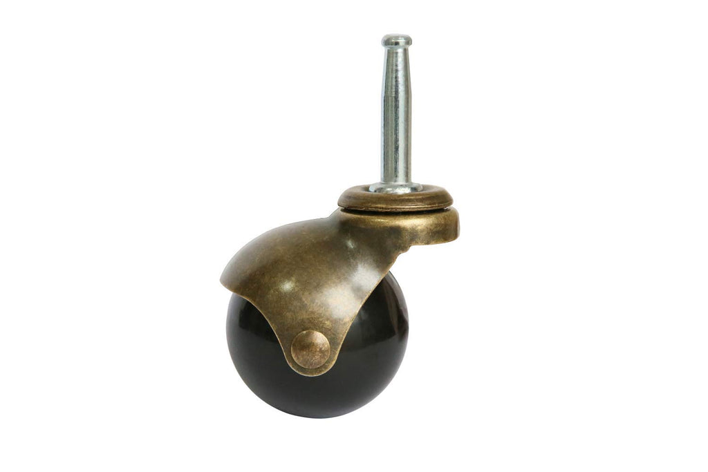 2" Vintage Casters Wheels for Furniture Set of 4, Antique Copper Gold Ball Caster with 5/16" x 1 1/2" (8 x 38mm) Mounting Stem Sleeve Socket Insert Replacement for Sofa Chair Cabinet