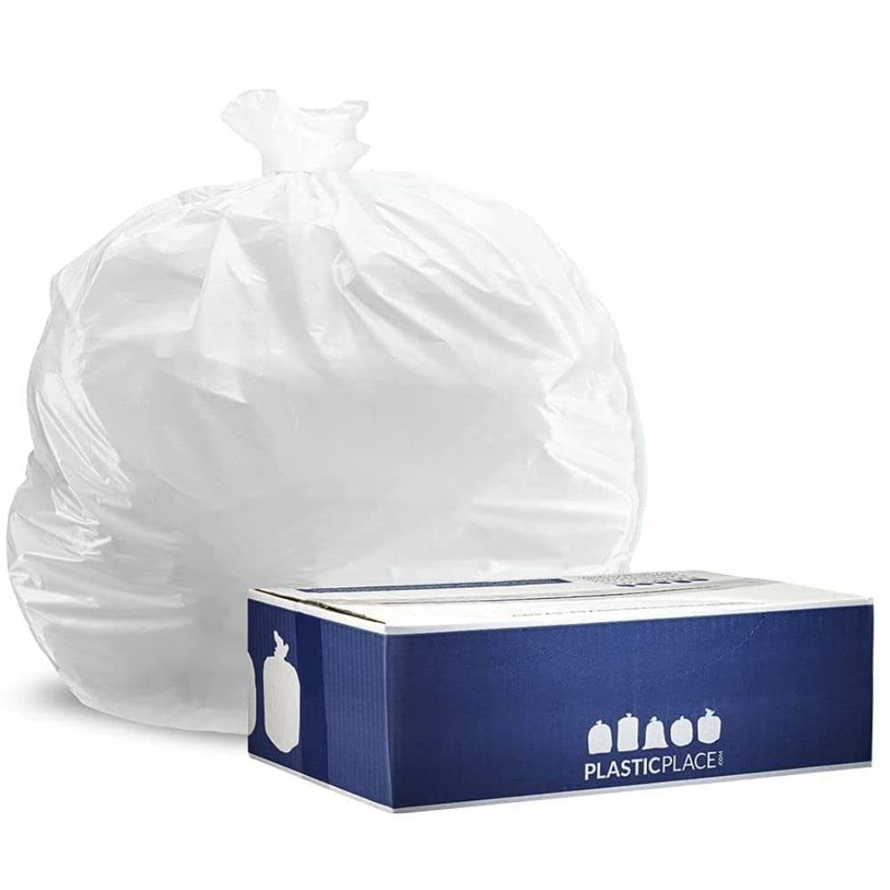 Plasticplace 4 Gallon White Garbage Bags, 0.5 Mil, 250/Case