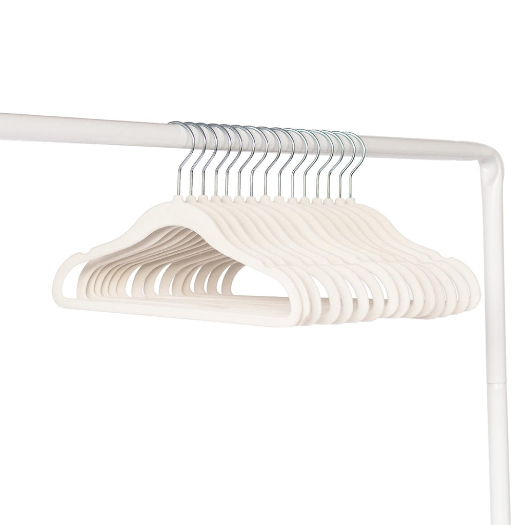 3 Sprouts Velvet Baby Hangers - Non-Slip, Infant & Toddler Velvet Hangers - Slim Kids Hangers & Baby Clothes Hangers, Cintres Pour Bébé (Cream)