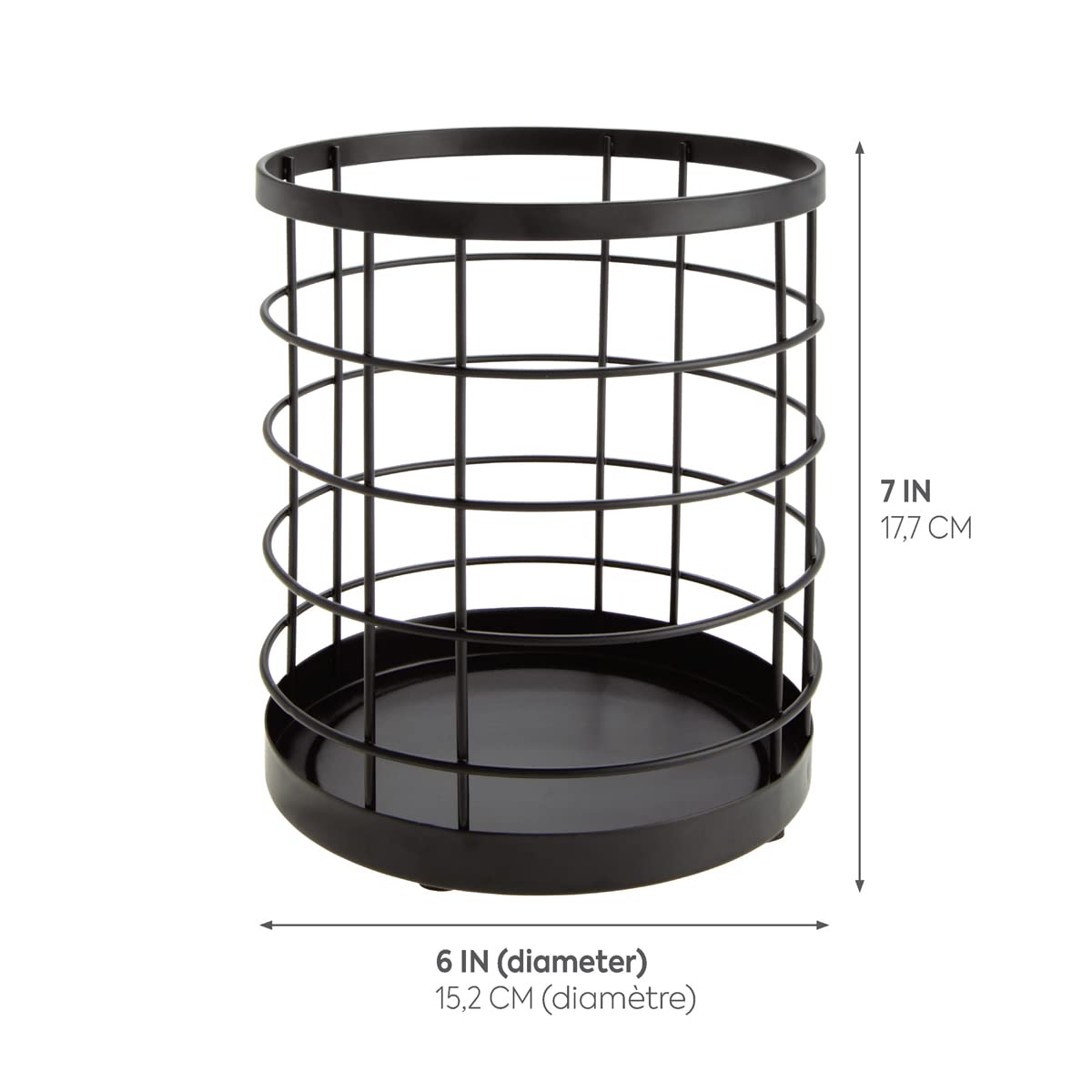 iDesign Austin Wire Utensil Holder for Kitchen Countertop Storage - Matte Black