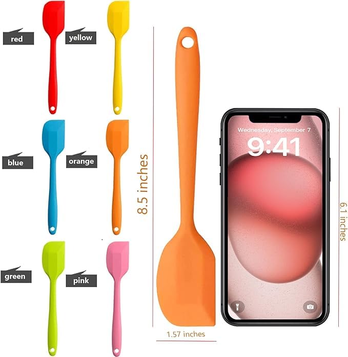 15 Pieces Silicone Spatulas,8.5 inch Non-Stick with Stainless Steel Core,Heat Resistant-500°F, Food Grade Dishwasher Safe, for Mixing,Cooking,Baking (Mixed Color)