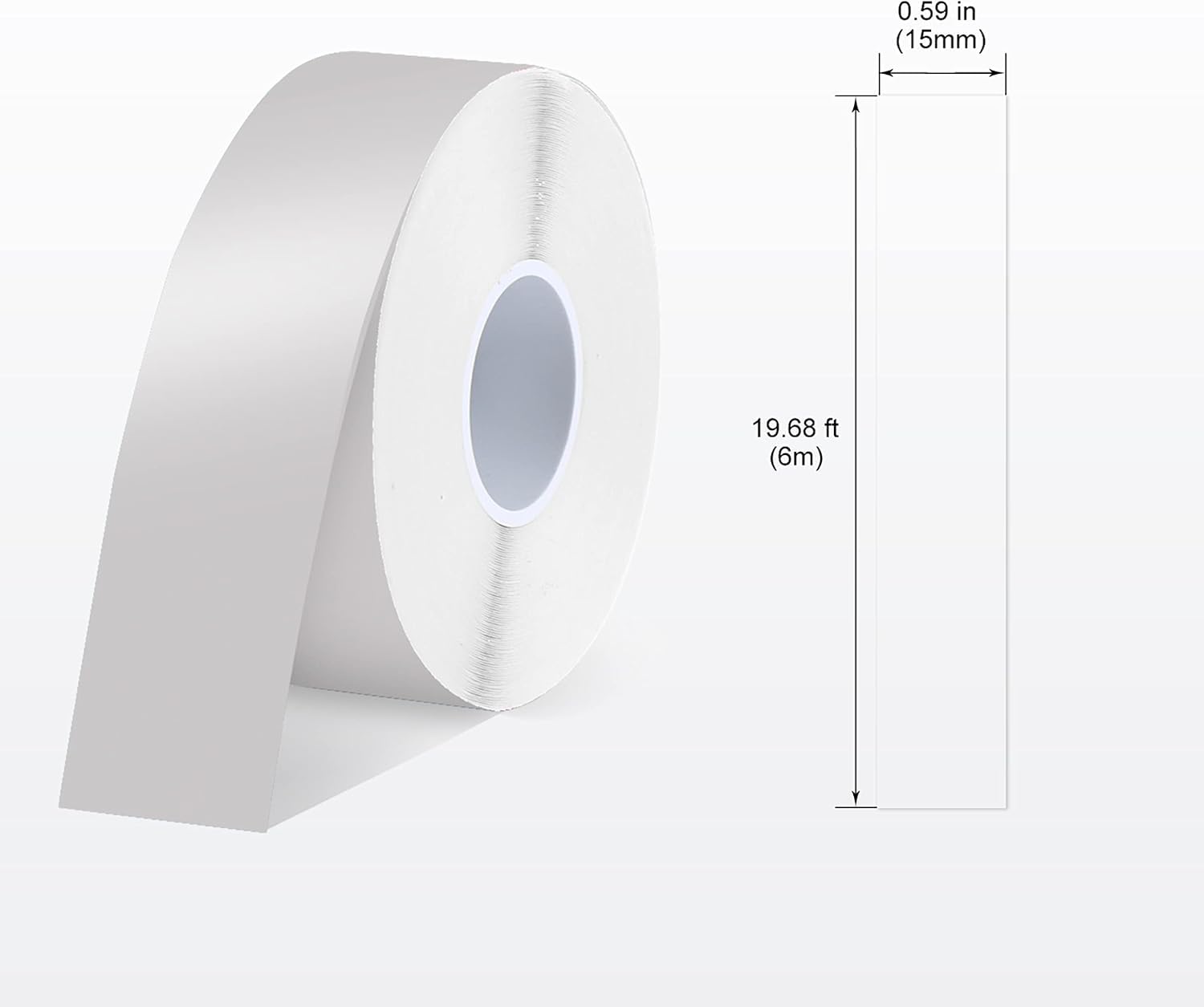 SUPVAN E10 & E11 & E16 Label Maker Tape, Transparent 2 Rolls 15mm × 6m Genuine Continuous Laminated Thermal Label Tape Refill, Waterproof Oilproof Child-Safe Durable Auto Detect Labels