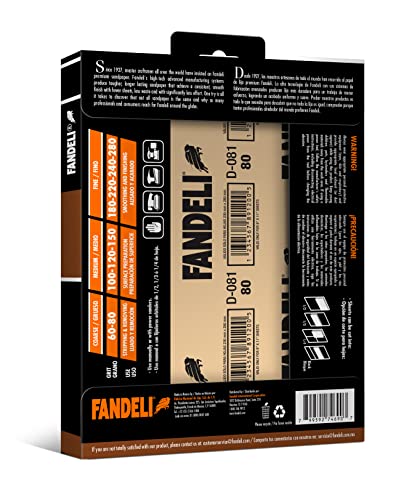 Fandeli | Multi-Purpose Sanding Paper | Assorted Grits (80,120,220) | 25 Sheets of 23 cm x 28 cm | Perfect for Sanding Metal and Sanding Wood | Hand Sanding | Orbital Sanders