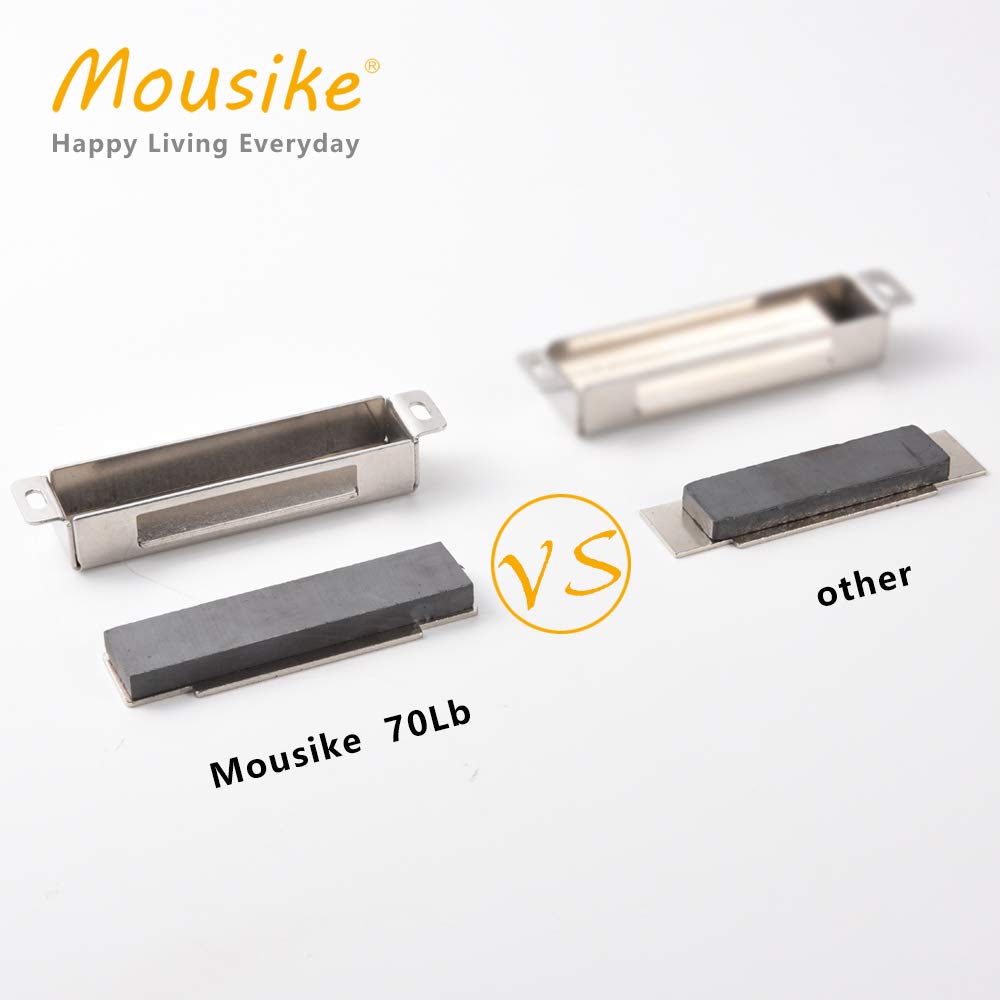 Mousike Magnetic Door Catch，70lb Stainless Steel Cabinet Door Magnets with Strong Magnetic for Kitchen Cupboard Wardrobe Closet Cabinet Door Drawer Latch (3.8"70 lbs(4 Pack))