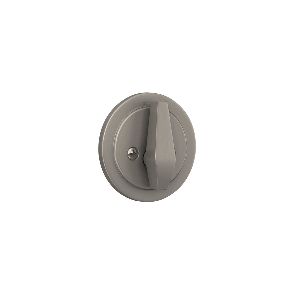 Schlage Lock Scout Deadbolt with Round Trim, Keyed 1 Side, Satin Nickel Finish