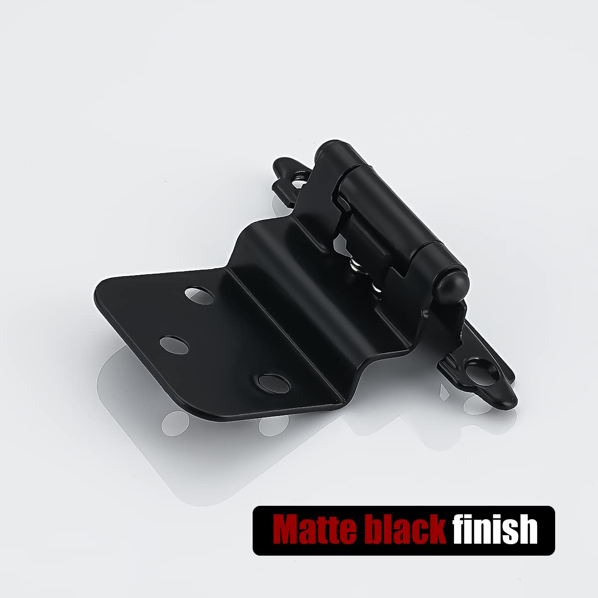 JQK 3/8 Inch Inset Cabinet Door Hinges, Cabinet Hinge, 20 Pack Matte Black, CH201-BK-P20