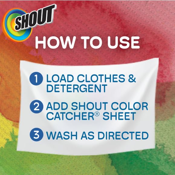Shout Color Catcher Sheets for Laundry, Maintains Clothes Original Colors, 72 Count