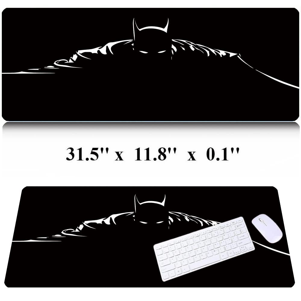 31.5x11.8 Inch BAT Shadow Non-Slip Rubber Stitched Edges Extended Large Gaming Mouse Pad Office Keyboard Mouse Mat