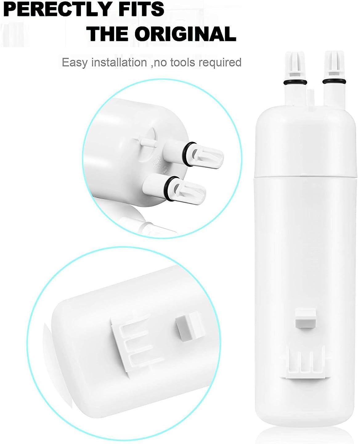 HCNB Refrigerator Water Filter 1 Compatible with Whirlpool W10295370A, W10295370, Kenmore 46-9930, Kenmore 46-9081 and EDR1RXD1 Water Filter (3 Pack,White)