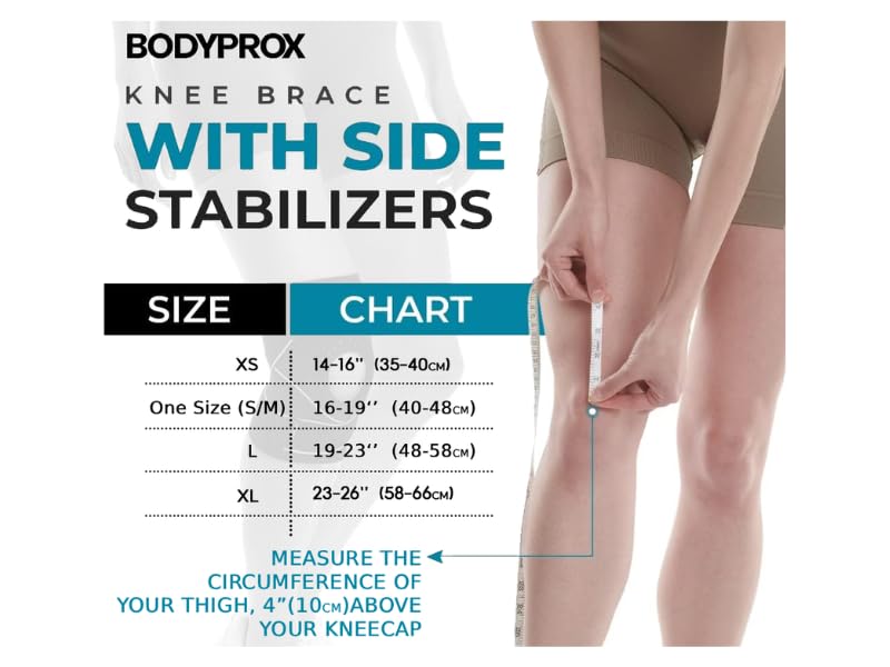 Bodyprox Knee Brace with Side Stabilizers & Patella Gel Pads for Knee Support(Large)