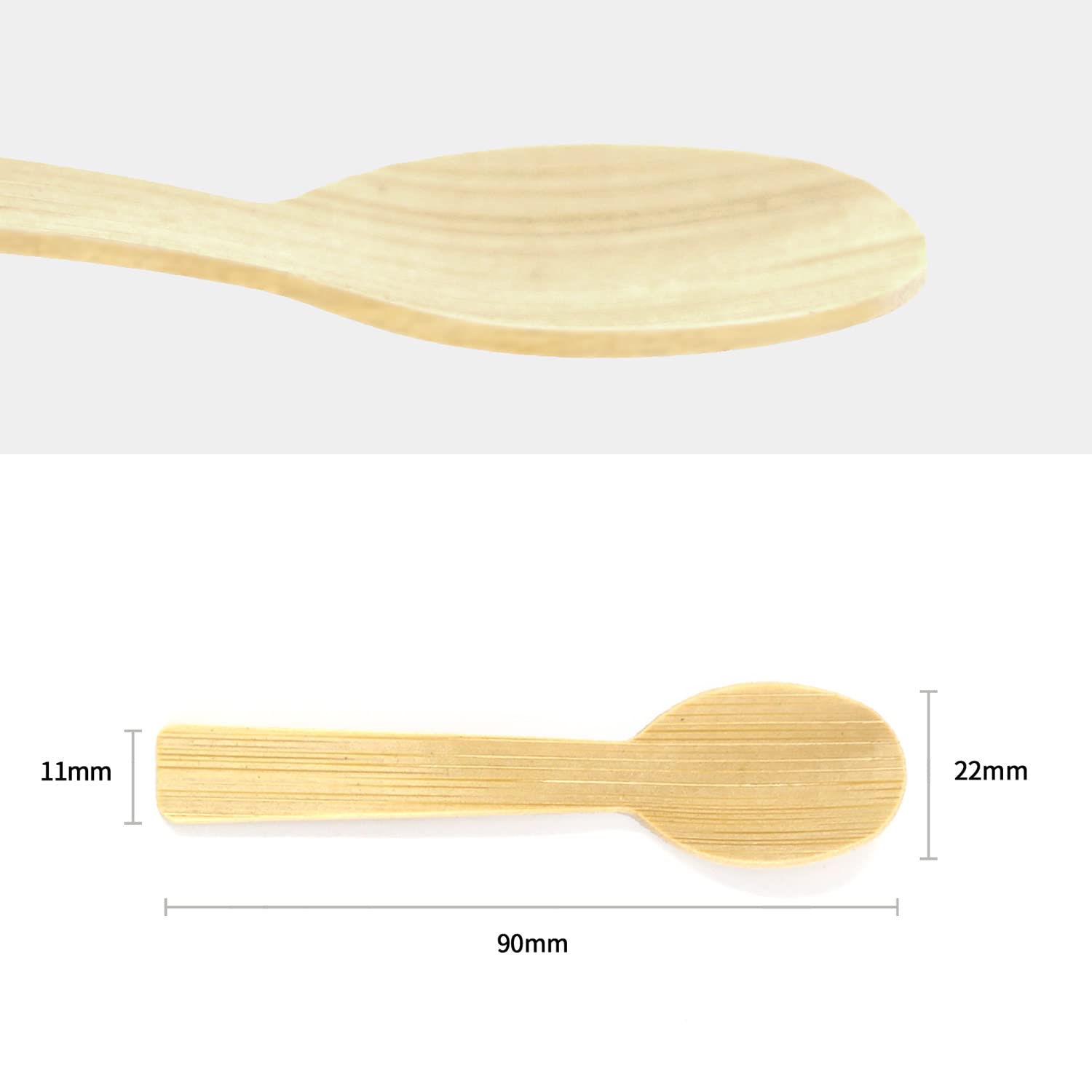 Bamboo Cutlery| 200PK Small Bamboo Spoons 3.54" Disposable Mini 100% Compostable Biodegradable Utensils Set Renewable Natural Disposable Ice Cream Spoon