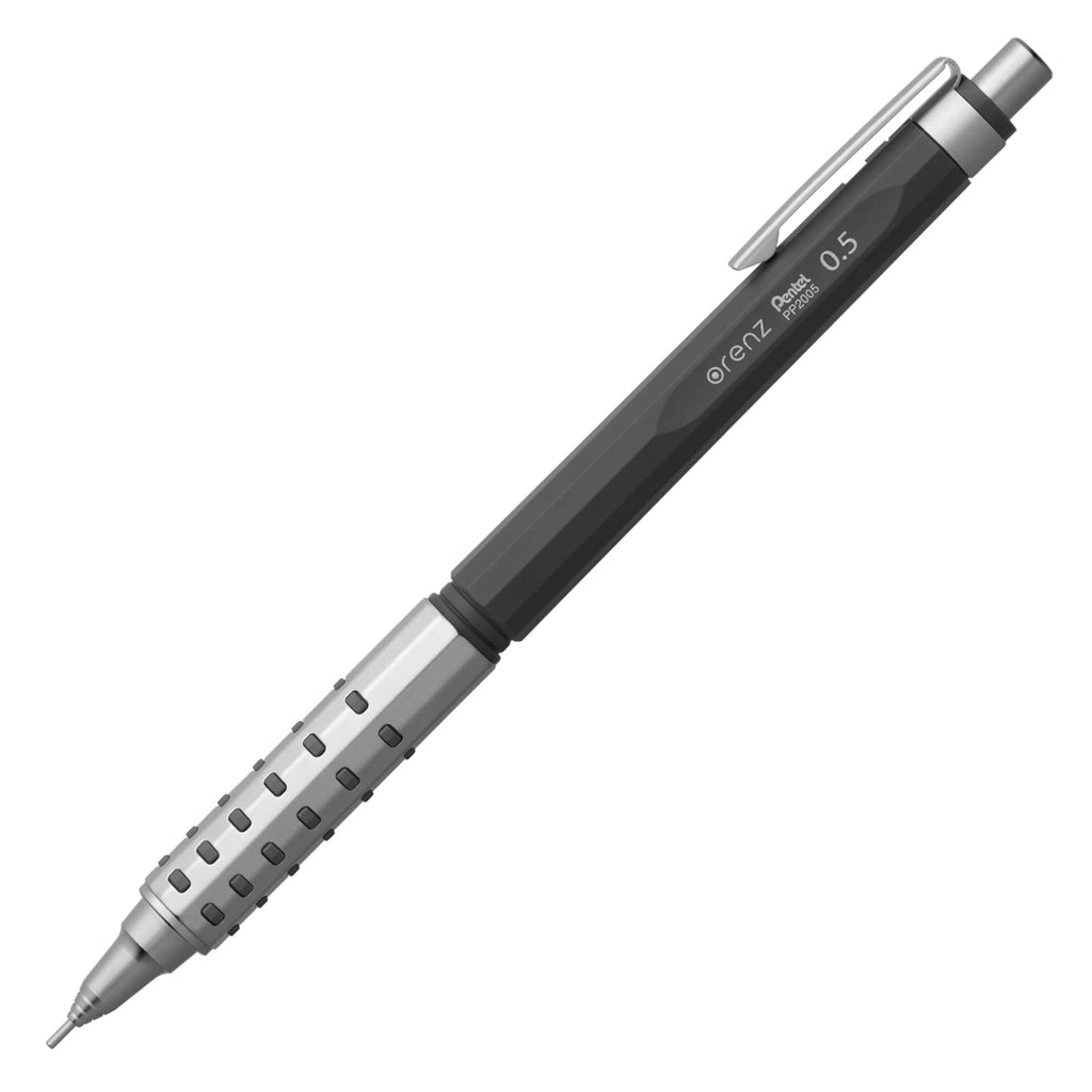 Pentel Orenz Metal Grip, Retractable Mechanical Pencil with Sliding Sleeve Technology, (0.5mm), Grey Barrel, XPP2005-N, 1 Pack