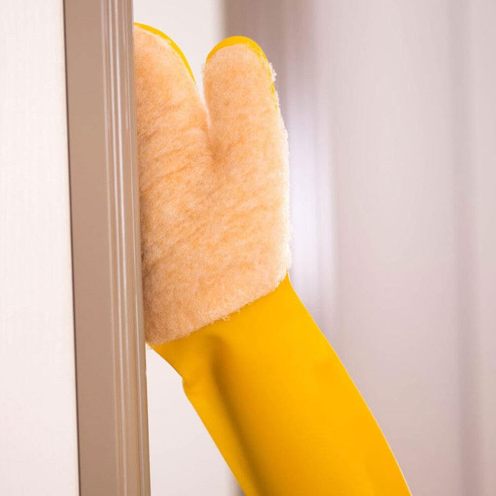 DOITOOL Reusable Household Cleaning Gloves 14.17X5.70 Inches Waterproof Non-Slip Kitchen Dishwashing Gloves Comfortable Latex Material for Home Use