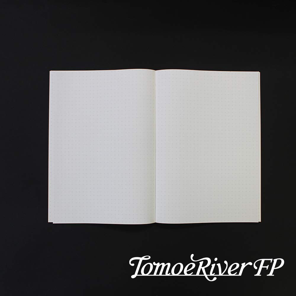 Tomoe River FP (52g/m2) Notebook by SANZEN, 5.85" x 8.27", 160 pages (80-Sheet), Soft Cover, 5mm Dotted, White (SR-A5NB-DW)