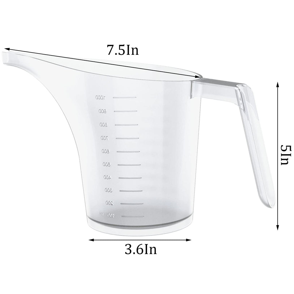 WUWEOT 12 Pack Measuring Funnel Pitcher, 33OZ (1000ml) Easy Pour Measuring Cup with Long Spout for Soap Cakes Making, Filling Muffin Pans, Bakeware Molds, Oils, Fluids