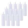 12 pack 8 Oz Plastic Squeeze Squirt ketchup bottle Condiment Bottles with Twist On Cap Lids and Discrete Measurements - For for Sauce Ketchup BBQ Dressing Workshop, Pancake Art Dispenser and More
