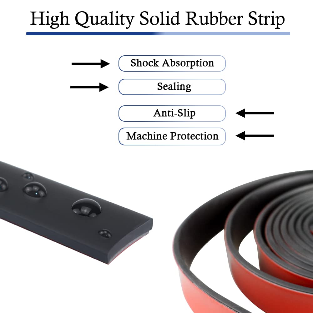 Neoprene Rubber Strips Self Adhesive Solid Rubber Sheets, Rolls & Strips for DIY Gaskets Crafts Pads Seals Warehouse Flooring Neoprene Sheet with Adhesive Backing (1, 1” Wide x 1/5" Thick x 10' Long)