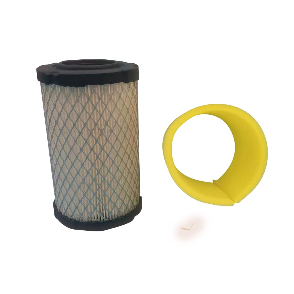 Quaprodur 2 Pack 796031 Air Filter Compatible with Briggs 797704 594201 591334 796031 MIU13038 GY21435 MIU13963 Lawn Mower with Pre Filter