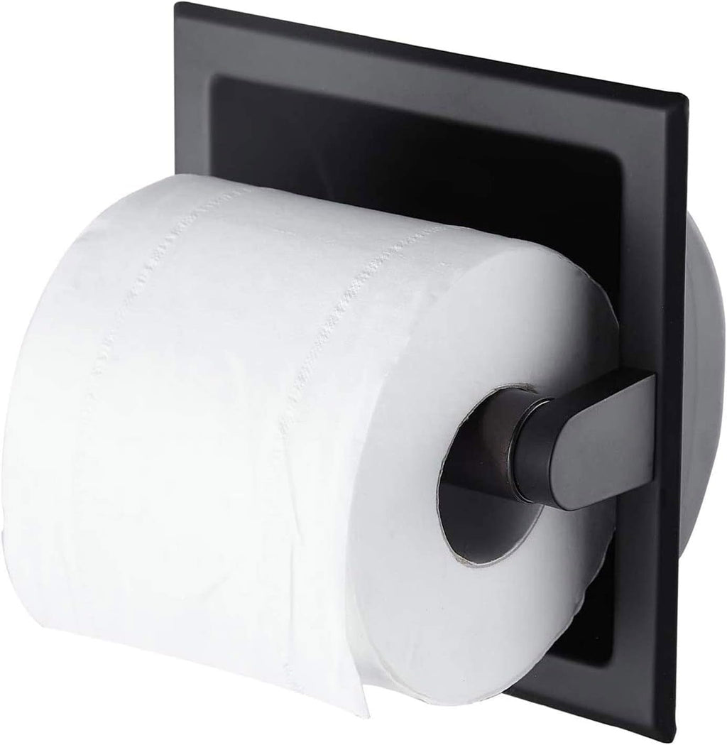 Recessed Toilet Paper Holder,Wall Toilet Paper Holder, Brushed Nickel Recessed Toilet Tissue Holder Includes Rear Mounting Bracket