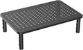 HUANUO Monitor Stand Riser, 3 Height Adjustable Laptop PC Monitor Stand for Computer, Monitor Riser, Laptop Stand Riser for Desk with Non-Skid Rubber and Mesh Platform for Airflow - HNLL3 (Black)