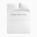 Queen Size Premium Cotton Fitted Sheet Only - 300 Thread Count Pure Natural Cotton Fabric - 15" Deep Pocket,Breathable,Ultra Soft & Silky (Queen,White)