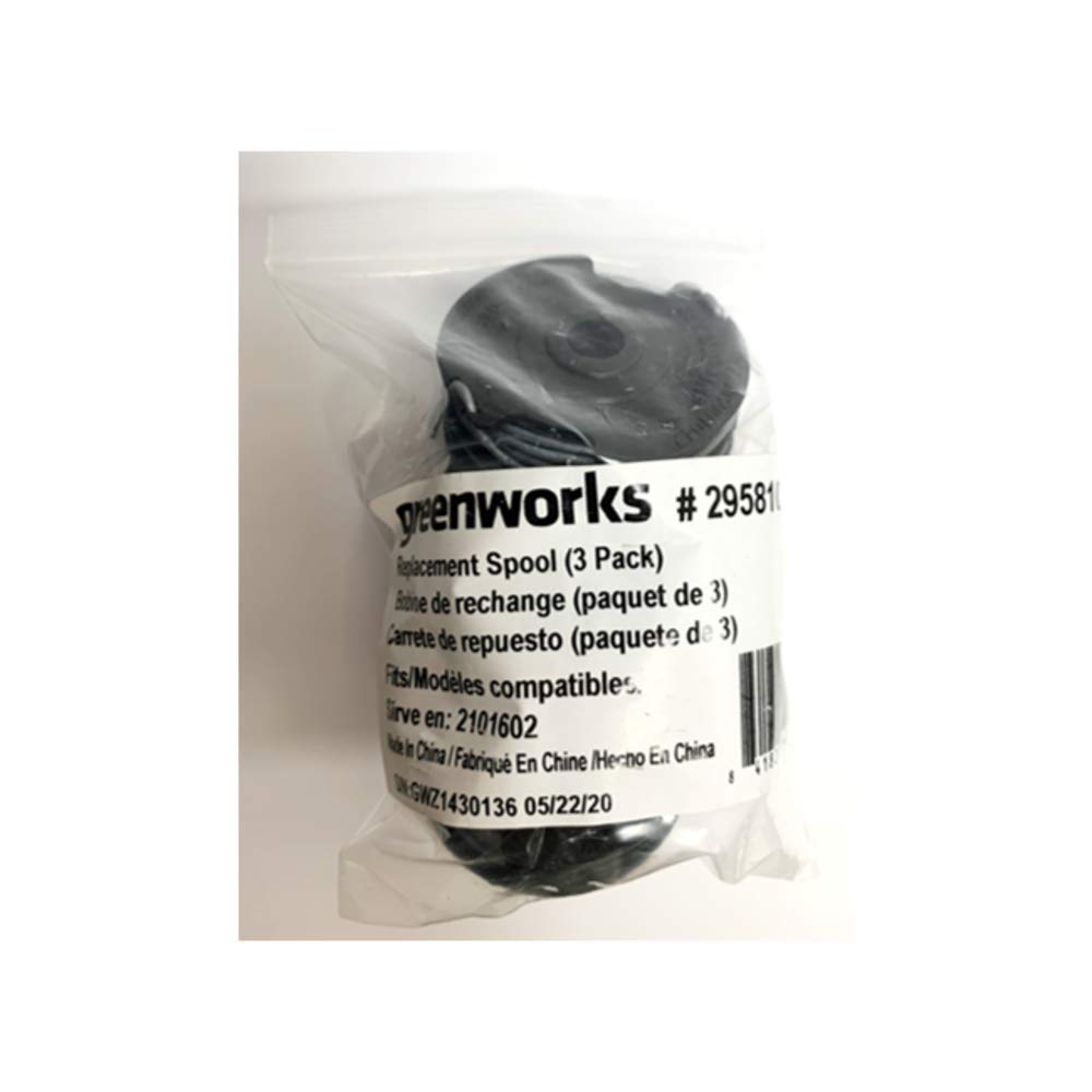 Greenworks Replacement 0.065" Dual Line Spools for 40V 12-inch String Trimmer (3 Pack), PAF301 (PAF301)