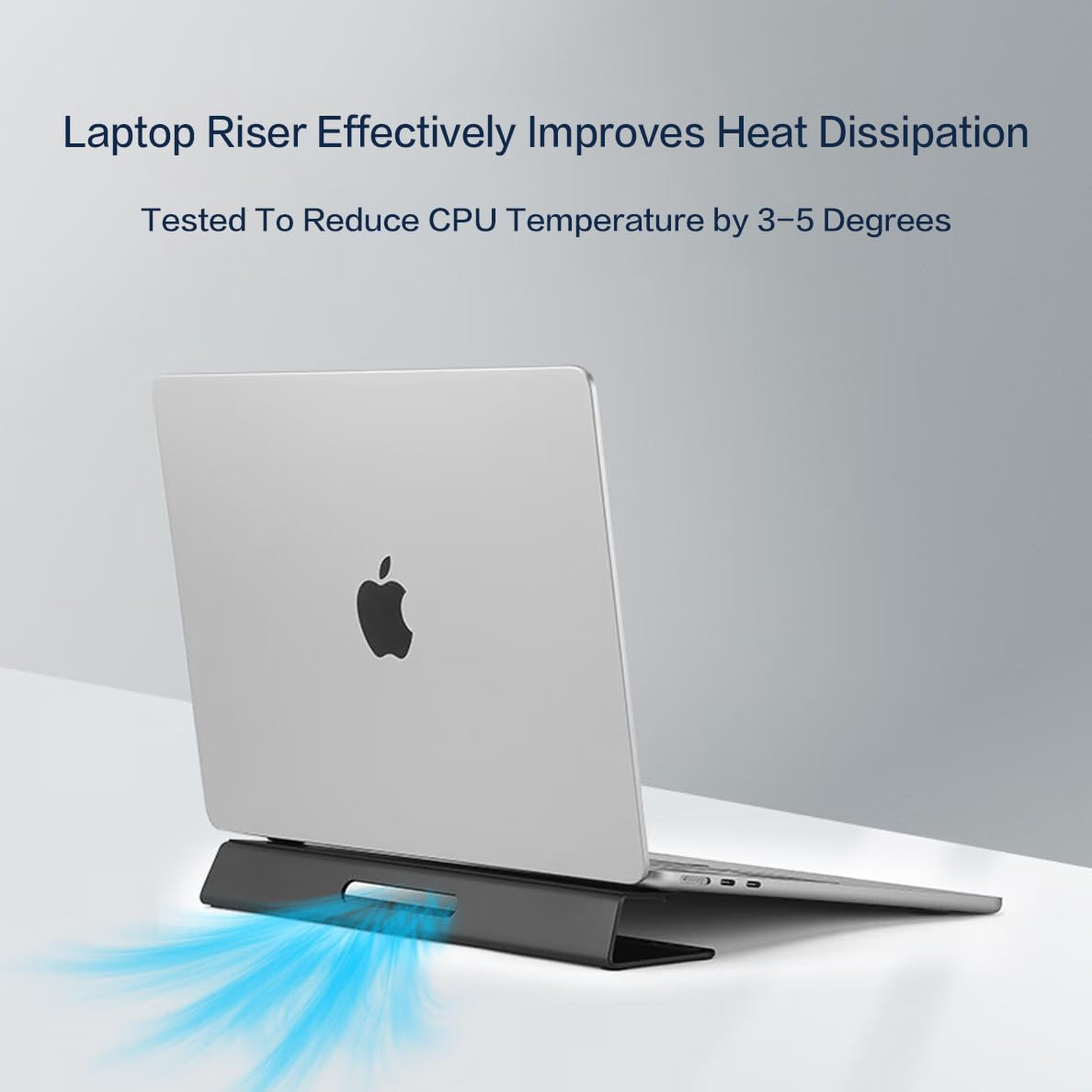Psitek Laptop Cooling Stand Aluminium- Improved Cooling, Ergonomics, Stability, and Versatility - Compatible with MacBook and All Laptop, with Ruler