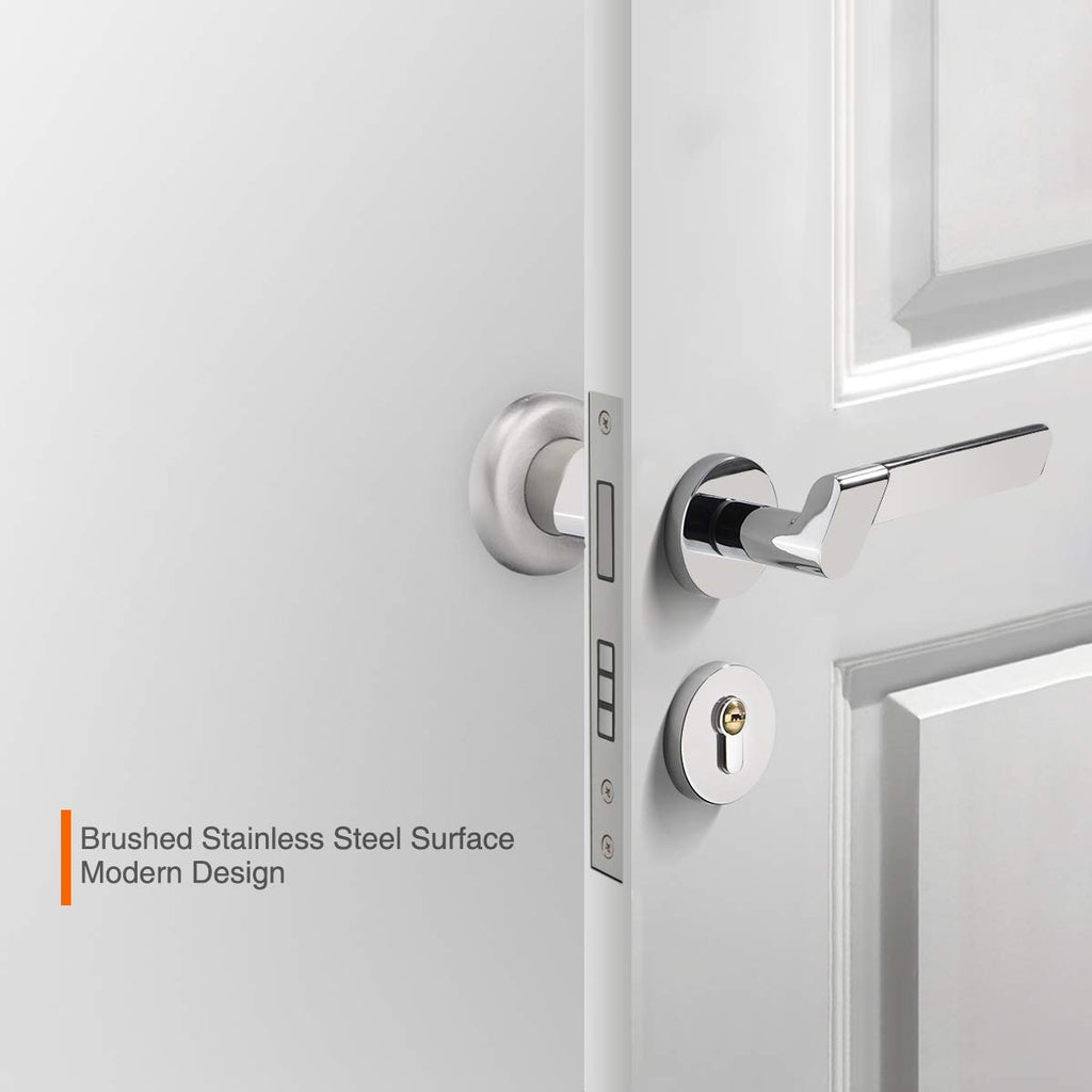 KOVOSCH 5 Pack Concave Wall Door Bumper Stop Brushed Satin Nickel – 2-1/2” Outside Diameter Stainless Steel Cover with 1-1/8” Gray Rubber Bumper – Easy to Install with Screw