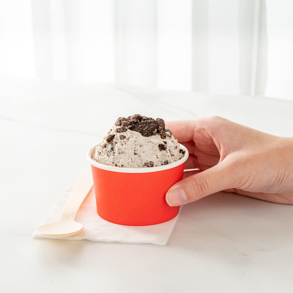 Restaurantware Red 50 Count to Go Cup Disposable 3 x 3 x 1.8 Inches Paper Mini Cup Grease-Resistant Cup Recyclable Durable Design